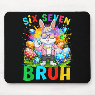 Happy Easter Six Seven Bruh Meme Bunny Rabbit Boy Mouse Pad