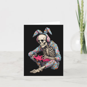 Happy Easter Skeleton Gamer Video Gaming Boys Men Card
