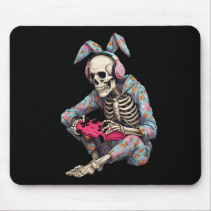 Happy Easter Skeleton Gamer Video Gaming Boys Men Mouse Pad