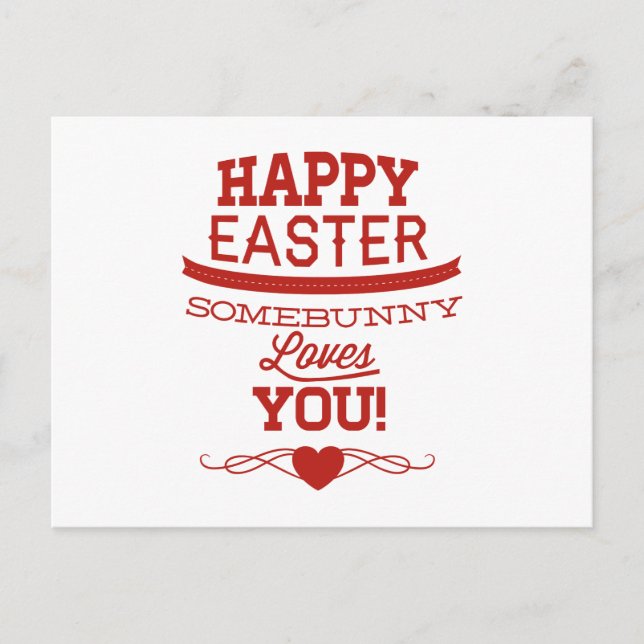 Happy Easter – Somebunny Loves You Holiday Postcard (Front)