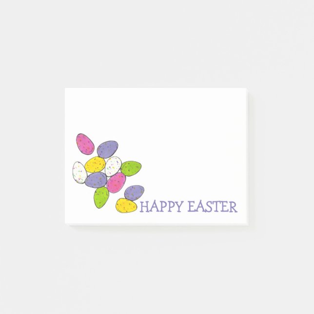 Happy Easter Speckled Malted Milk Candy Eggs Post-it Notes (Front)