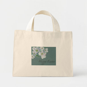 Happy Easter Spring Beauty Wildflower Mini Tote Bag