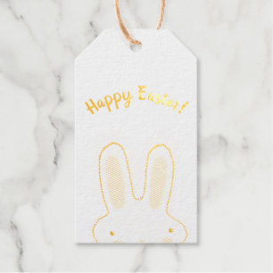 Happy Easter Spring cute Bunny funny two sided Gift Tags