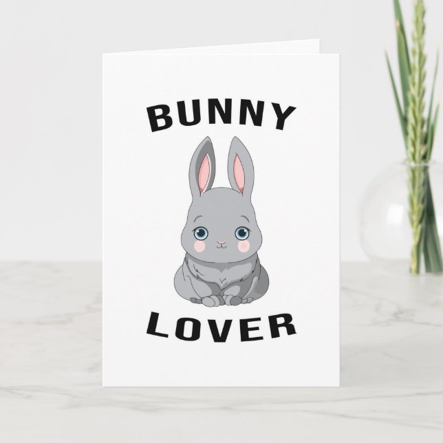 Happy Easter Spring Egg Cute Bunny Lover Gift Idea Card (Front)