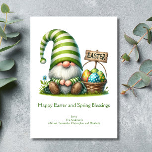 Happy Easter Spring Gnome Easter Holiday Card