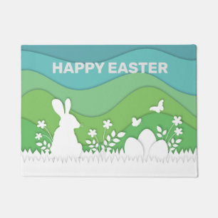 Happy Easter, spring nature landscape holiday Doormat