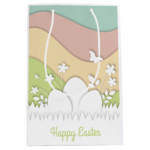 Happy Easter, spring nature landscape holiday Medium Gift Bag
