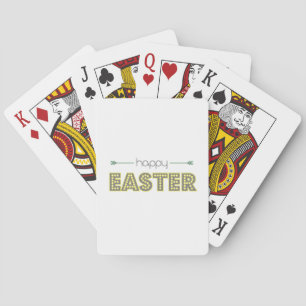 happy easter spring yellow mint green simple playing cards