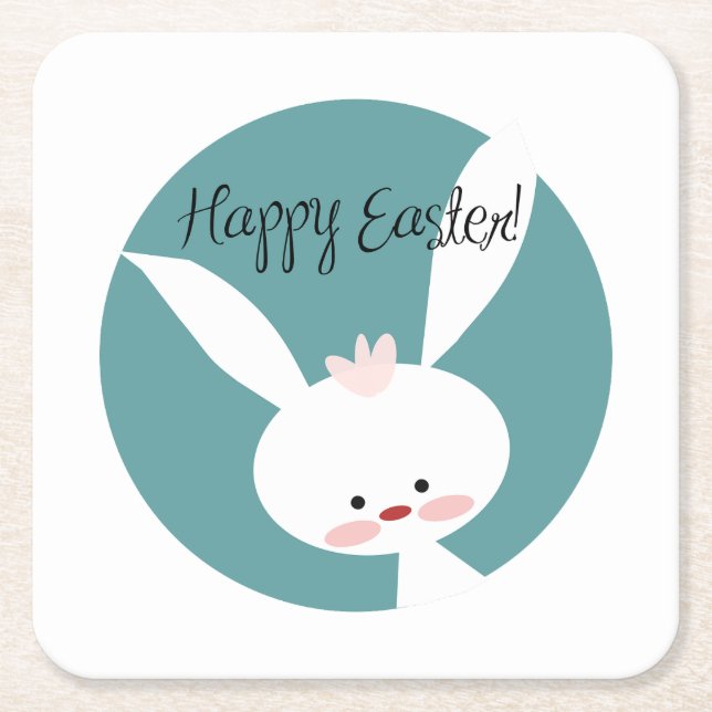 Happy Easter               Square Paper Coaster (Front)