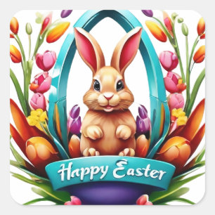 Happy Easter Square Sticker