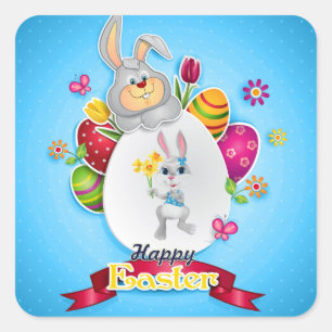 Happy Easter Square Sticker