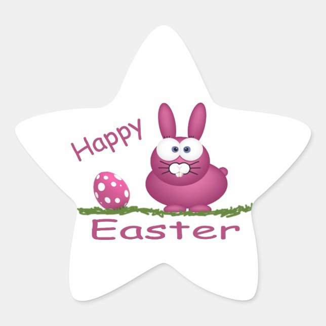 Happy Easter Star Sticker (Front)