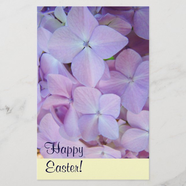 Happy Easter! Stationery custom Lavender Flowers (Front)