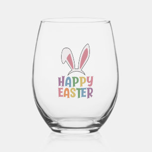 Happy Easter                        Stemless Wine Glass