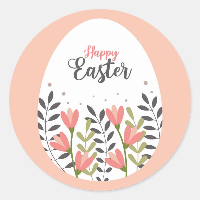 Happy Easter sticker with egg  (Front)