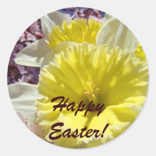 Happy Easter! stickers Yellow Daffodil Flowers