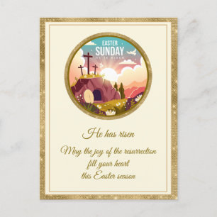 Happy Easter Sunday Blessings He Has Risen Postcard