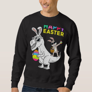 Happy Easter T Rex Dino Dabbing Rabbit Dab Boys Gi Sweatshirt