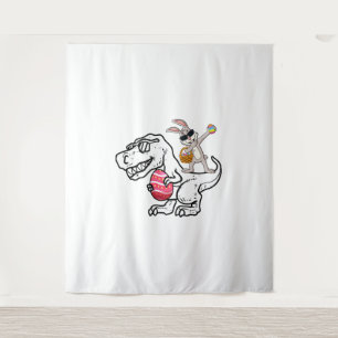 Happy Easter T Rex Dino Dabbing Rabbit Easter Day Tapestry