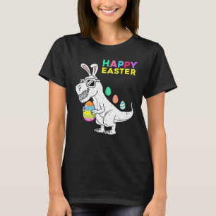 Happy Easter T Rex Dino With Bunny Ears Egg Boys G T-Shirt