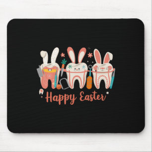 Happy Easter Teeth Tooth Rabbit Ears Dental Dentis Mouse Pad