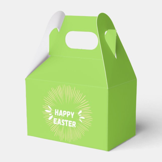 Happy Easter text on green Favor Box (Front Side)