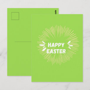 Happy Easter text on green Postcard