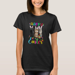 Happy Easter Three Cat Wearing Bunny Ears Basket K T-Shirt