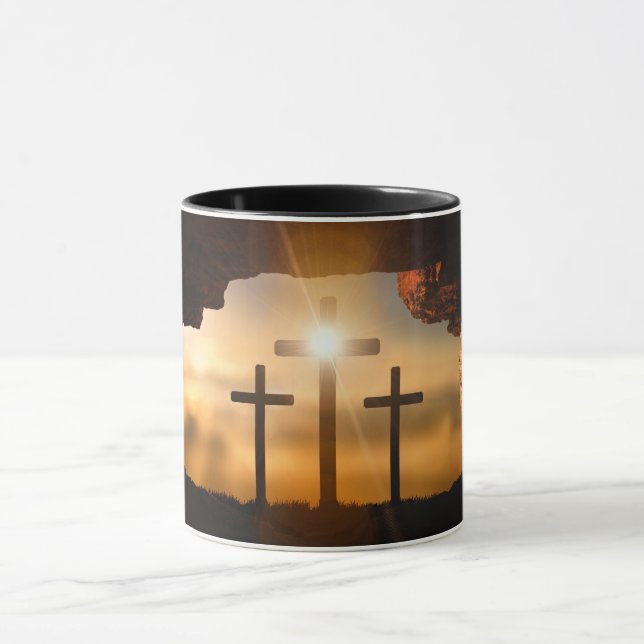 Happy Easter Three Crosses Holiday Mug (Center)