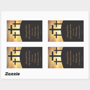 Happy Easter Three Crosses on Calvary Sticker