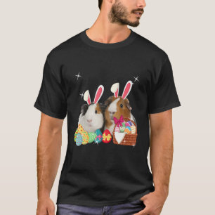 Happy Easter Three Guinea Pig Wearing Bunny Ear Gu T-Shirt
