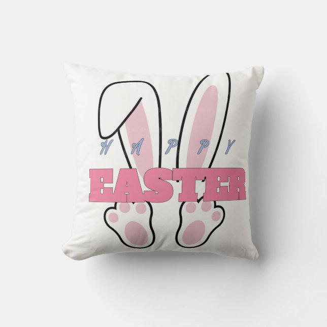 happy easter throw pillow (Front)