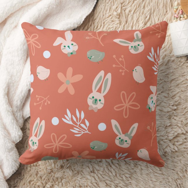 Happy Easter  Throw Pillow (Blanket)