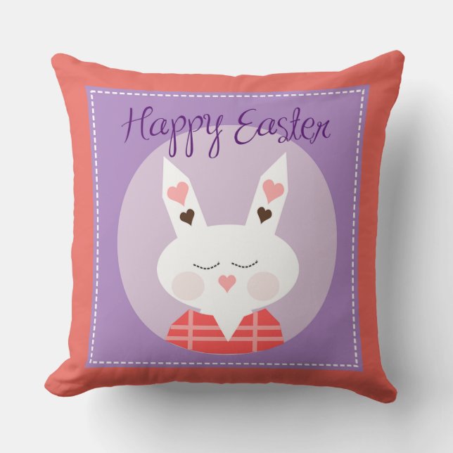 Happy Easter Throw Pillow (Front)