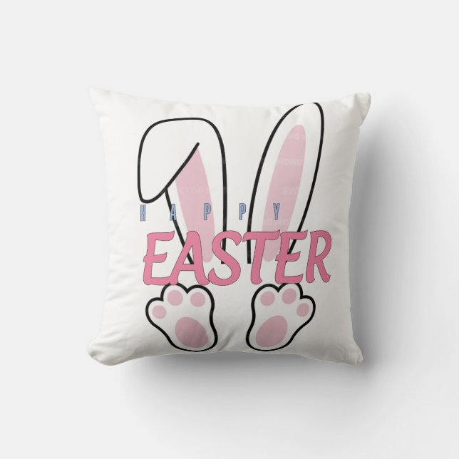 happy easter throw pillow (Front)