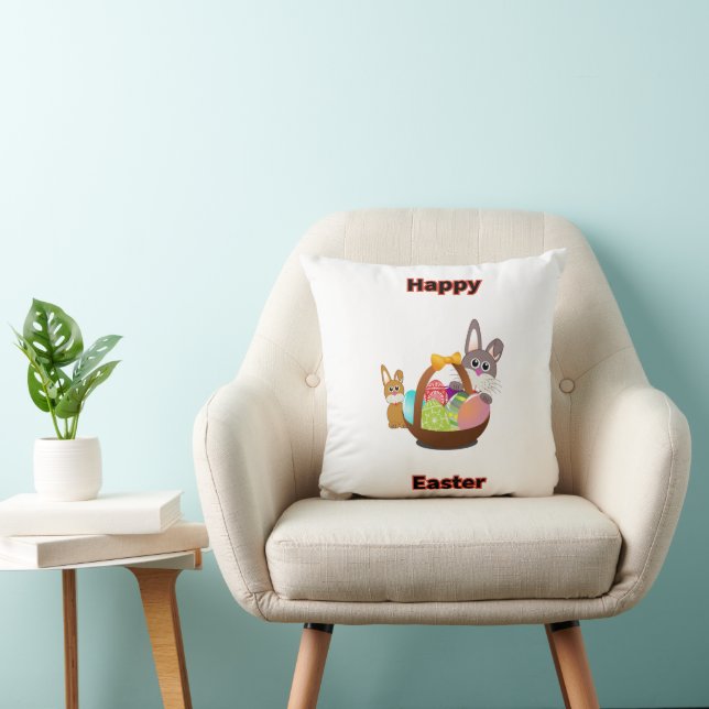 Happy Easter Throw Pillow (Chair)