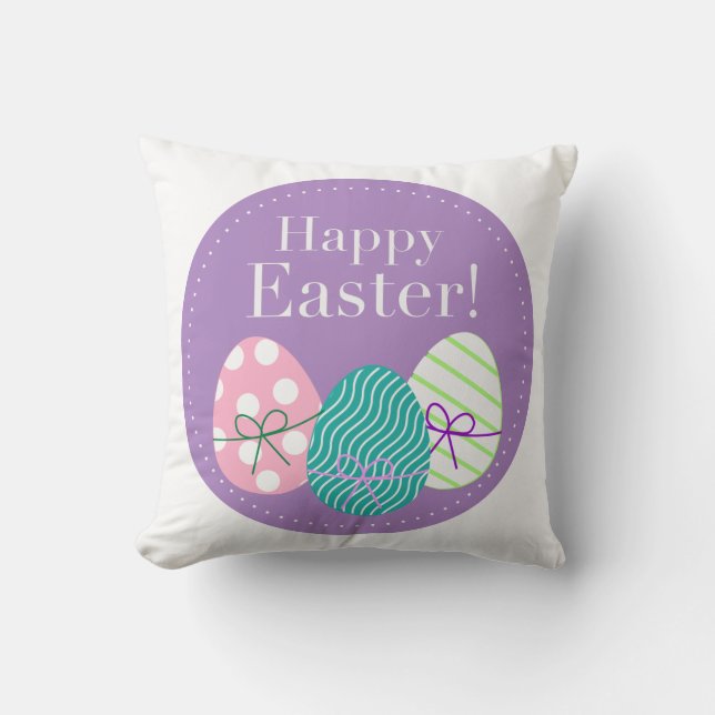Happy Easter Throw Pillow (Front)