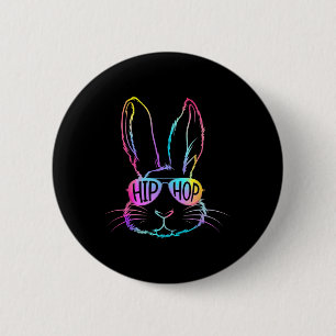 Happy Easter Tie Dye Bunny Sungles Hip Hop Men Wom 2 Inch Round Button