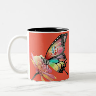 Happy Easter. times spring, butterflies'  Two-Tone Coffee Mug