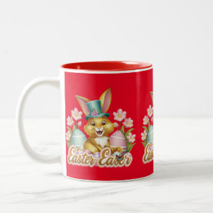 Happy Easter. times spring, butterflies' Two-Tone Coffee Mug