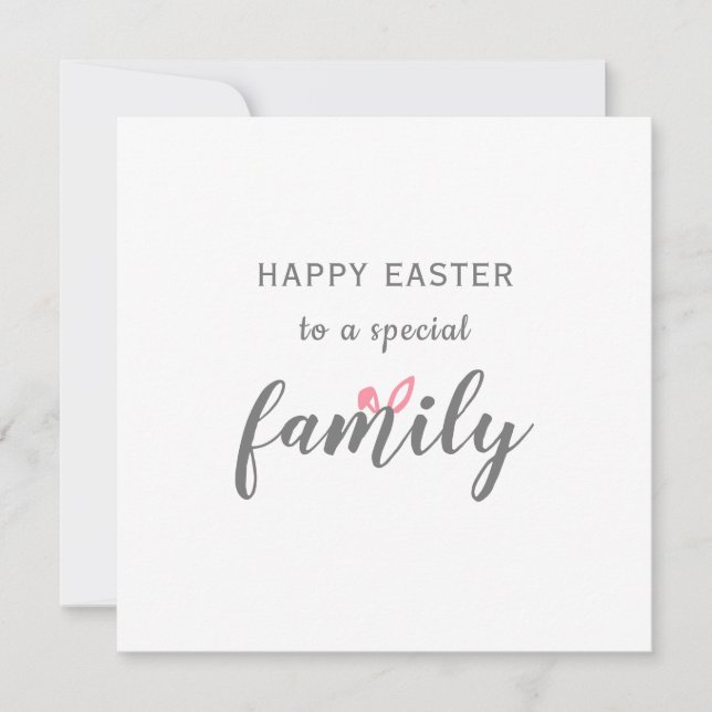 happy easter to a special family bunny ears holiday card (Front)