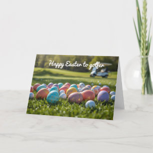 Happy Easter to golfer with golf ball and egg Holiday Card
