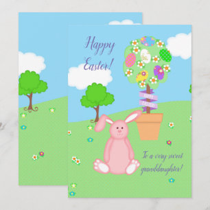 Happy Easter To Granddaughter Topiary Holiday Card