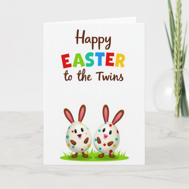 Happy Easter To The Twins Card (Front)