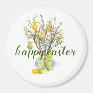  Happy Easter Tree,cute Classic Round  Magnet