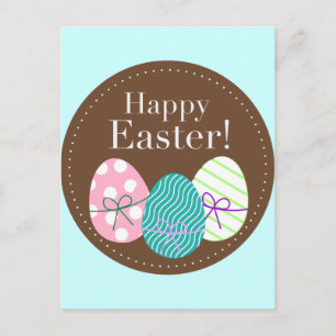 Happy Easter Triple Eggs Holiday Postcard