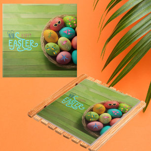 Happy Easter Tropical Beach Coastal Home Decor Tile