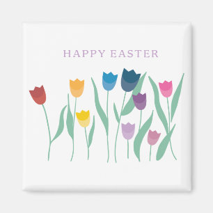 Happy Easter Tulips Magnet