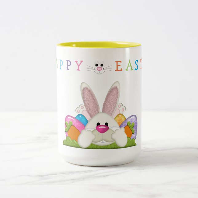 Happy Easter Two-Tone Coffee Mug (Center)