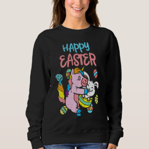 Happy Easter Unicorn Bunny Hug Cute Girls Kids Tod Sweatshirt
